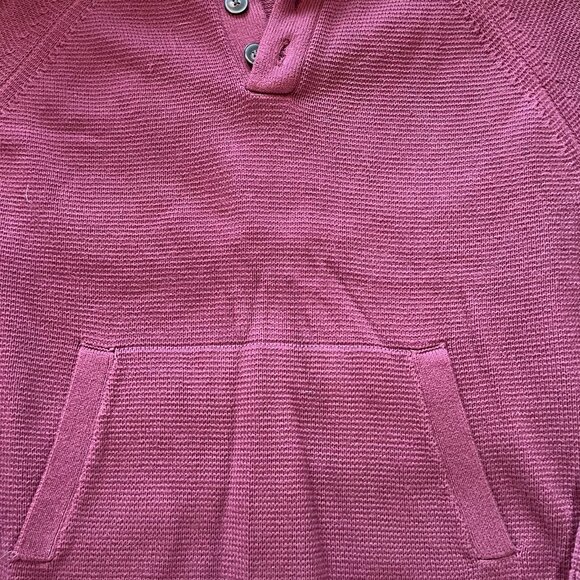 Men's Banana Republic Cotton 1/4 Button Red Sweater Size XL Used/Like New - Picture 2 of 6